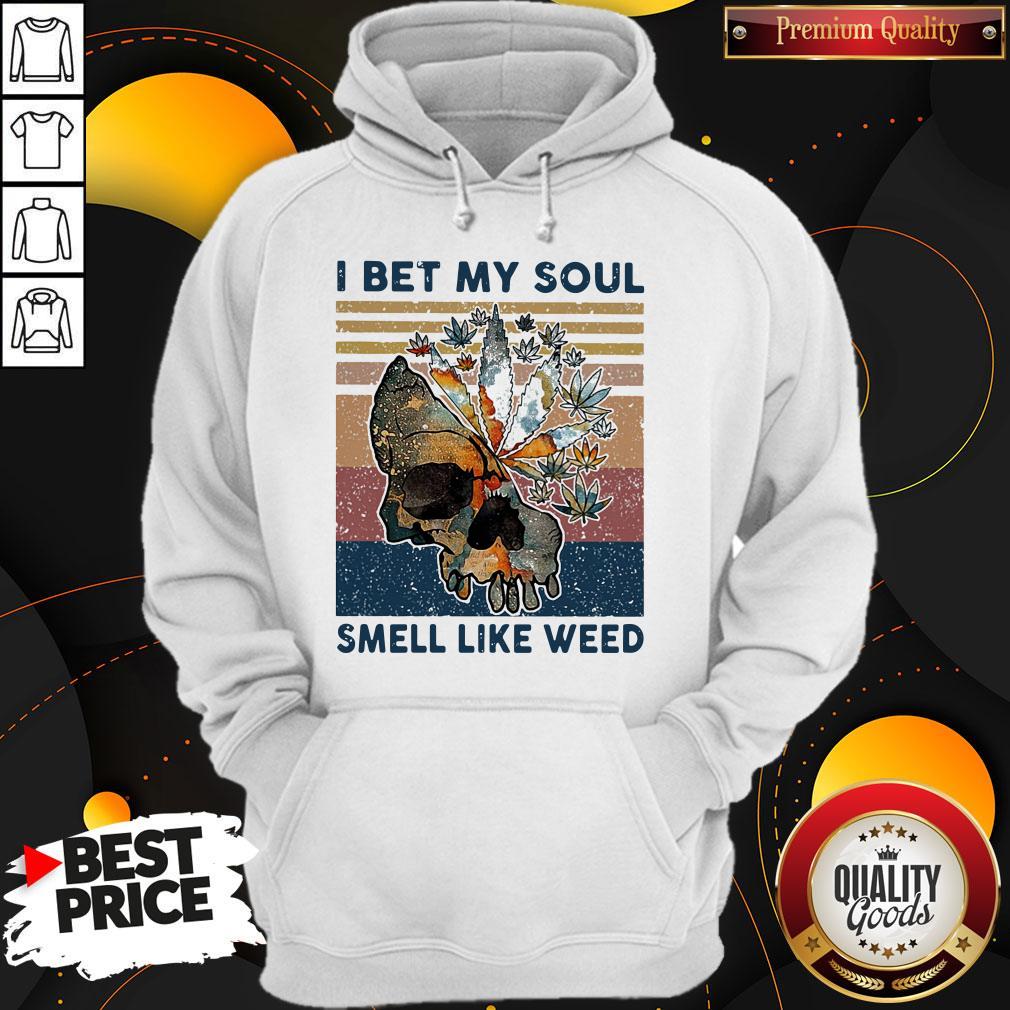 Official Skull I Bet My Soul Smell Like Weed Vintage Retro Halloween Shirt