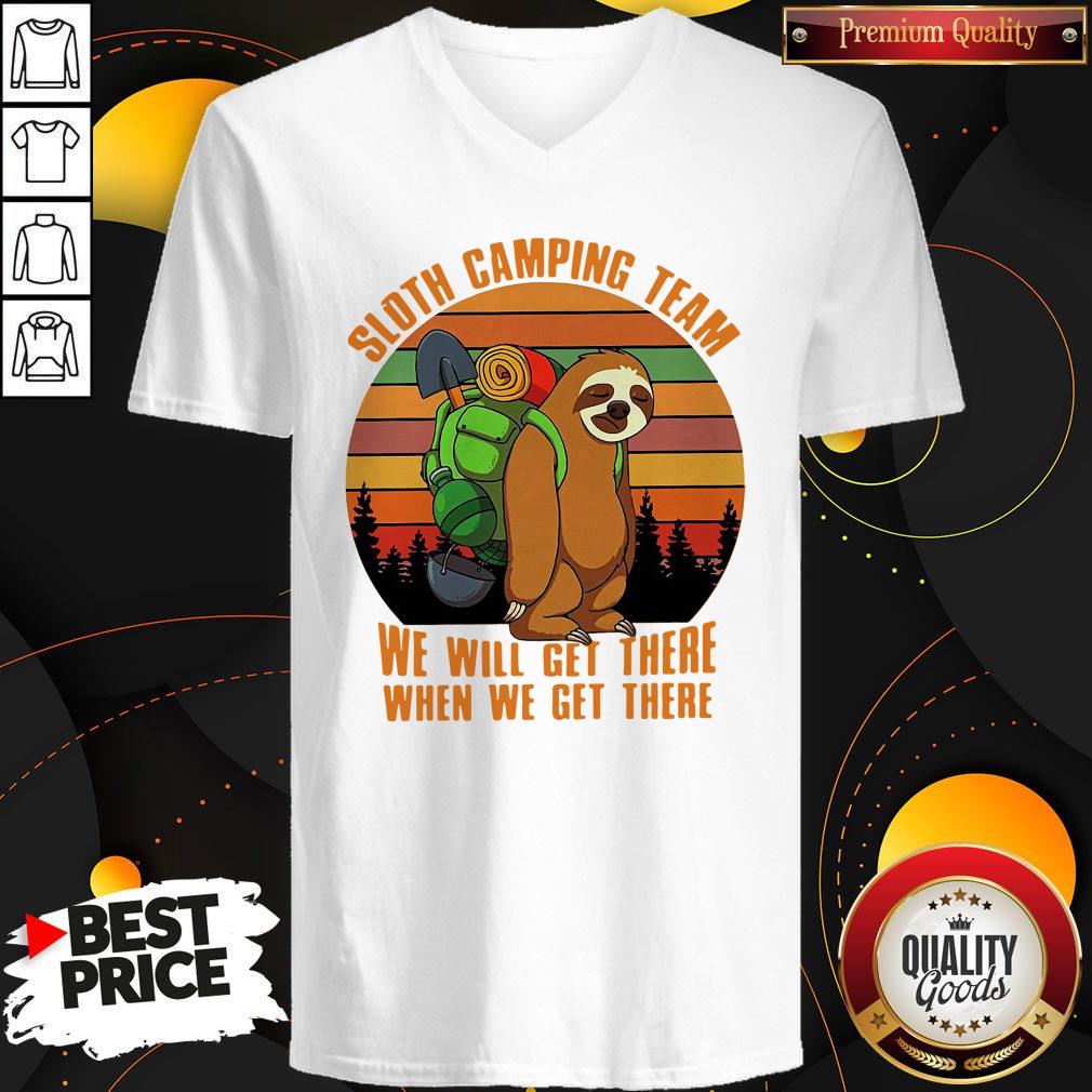 Official Sloth Camping Team We Will Get There When We Get There Vintage Shirt