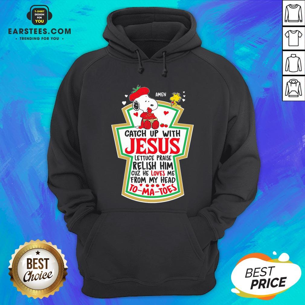 Official Snoopy And Woodstock Catch Up With Jesus Tomatoes Shirt