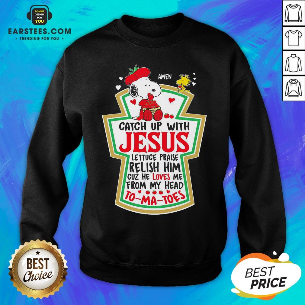 Official Snoopy And Woodstock Catch Up With Jesus Tomatoes Shirt
