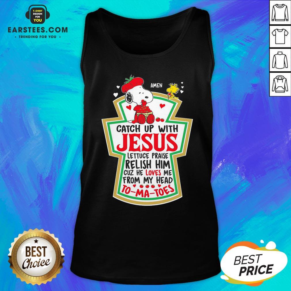 Official Snoopy And Woodstock Catch Up With Jesus Tomatoes Shirt