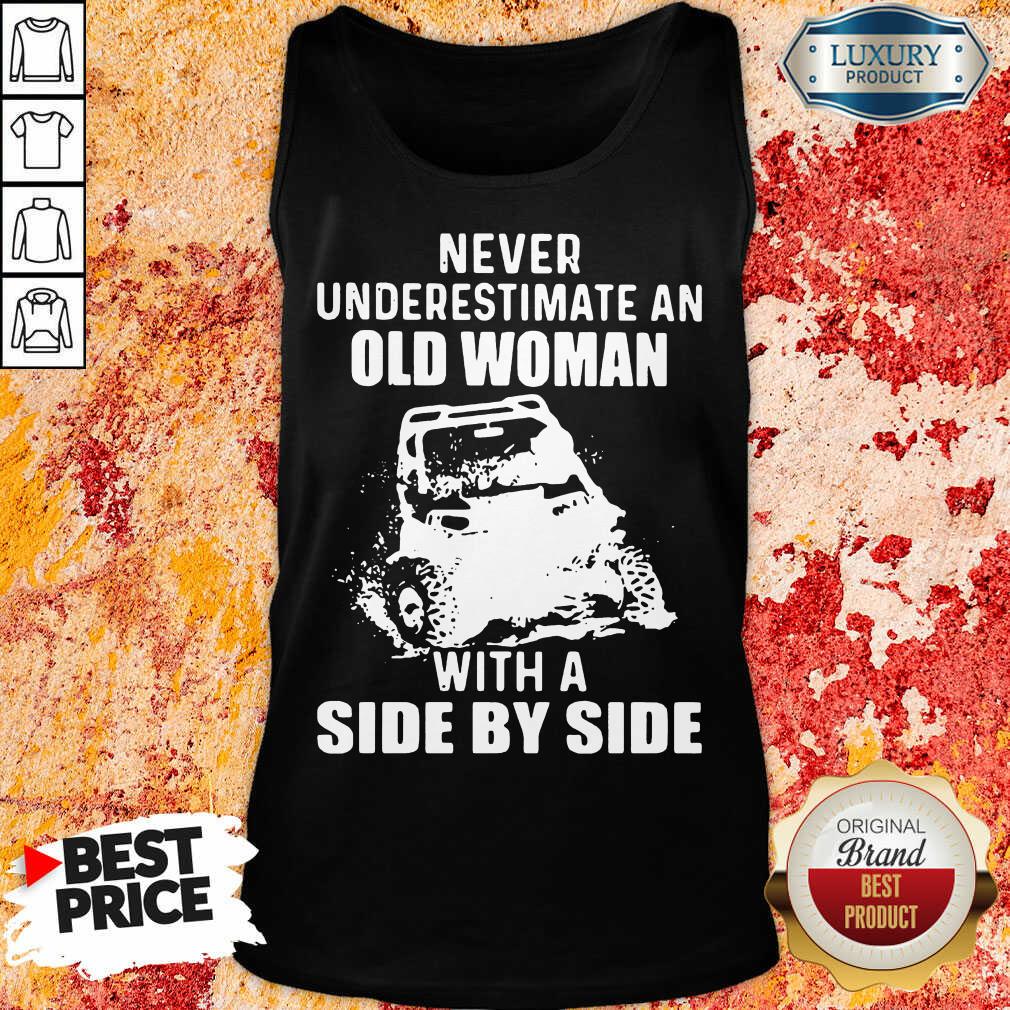 Old Women With A Side By Side Shirt