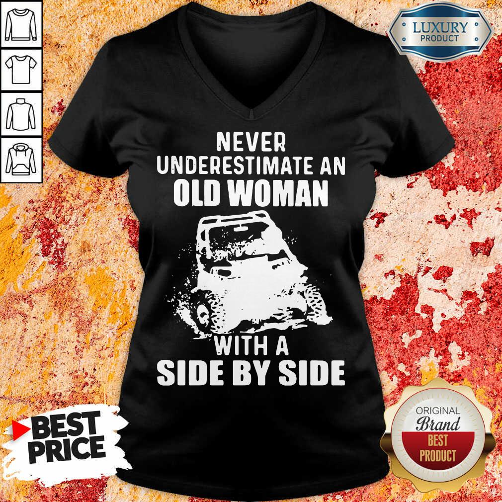 Old Women With A Side By Side Shirt