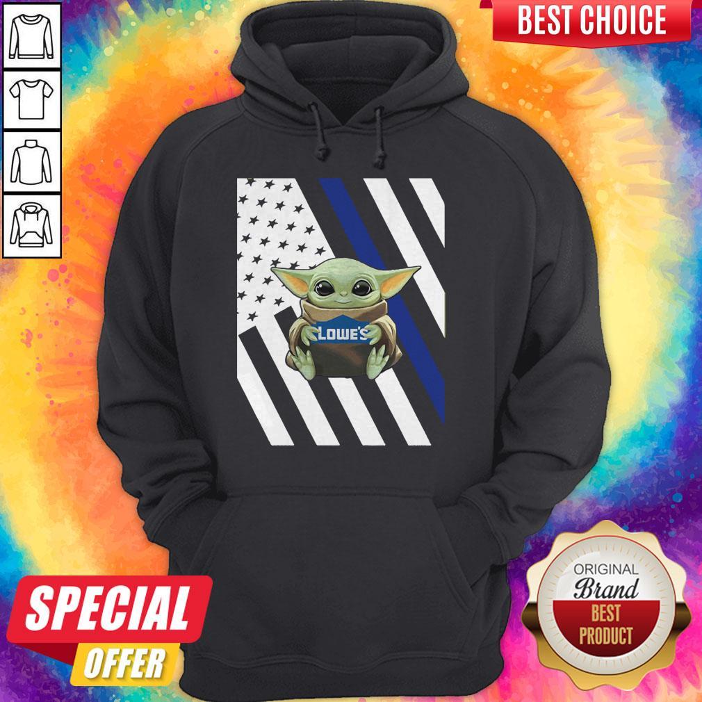 Original American Flag Baby Yoda Hug Lowe’s Shirt