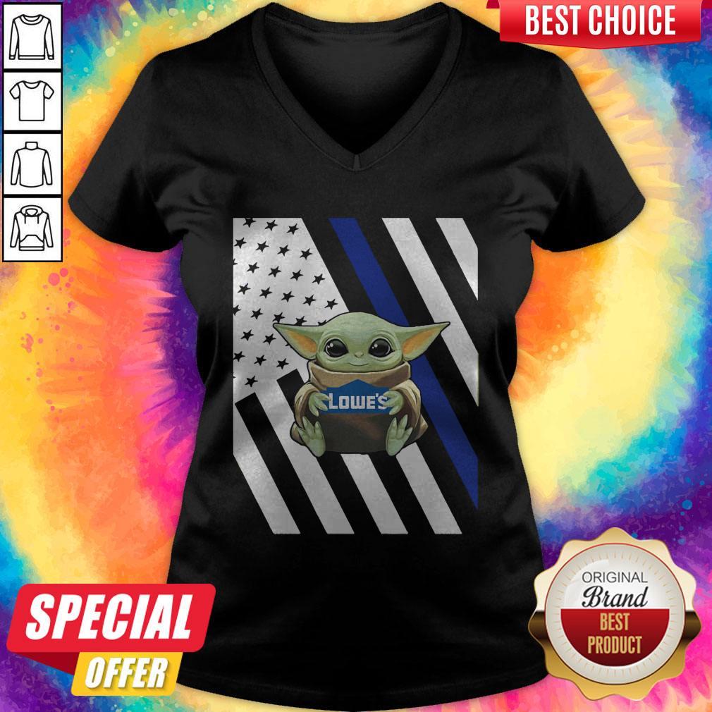 Original American Flag Baby Yoda Hug Lowe’s Shirt