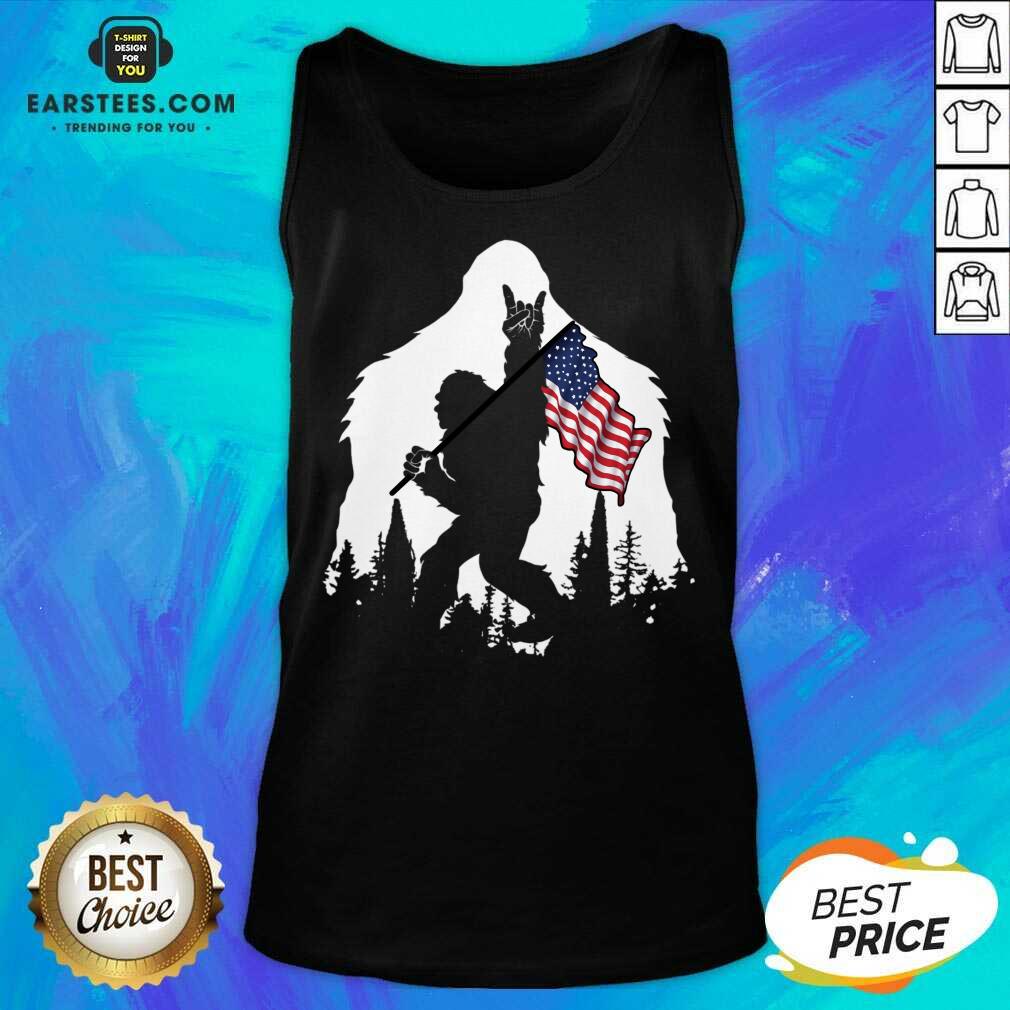 Original Bigfoot Hold American Flag Terrific Shirt