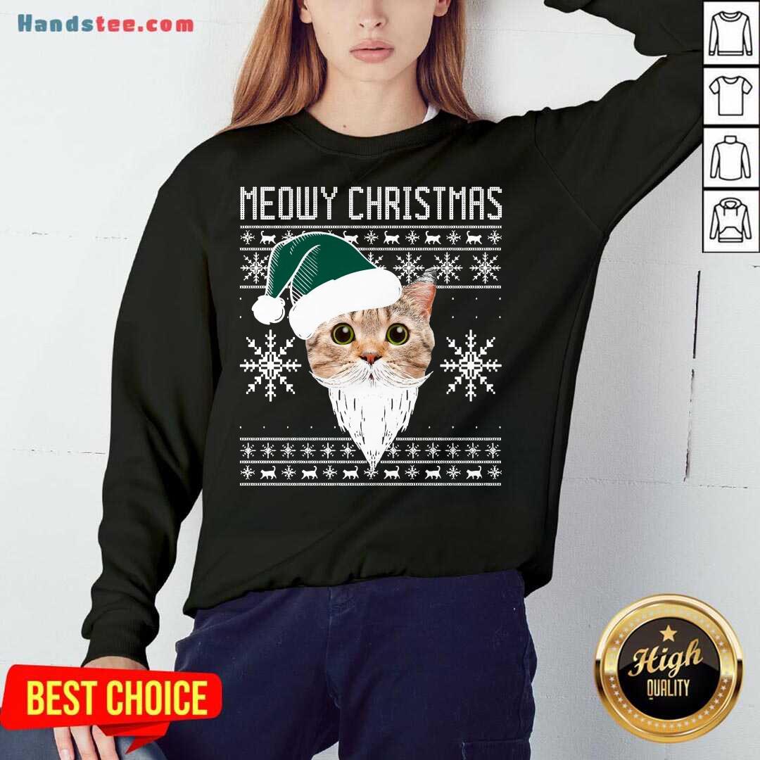 Original Meowy Christmas Santa Ugly Christmas Shirt