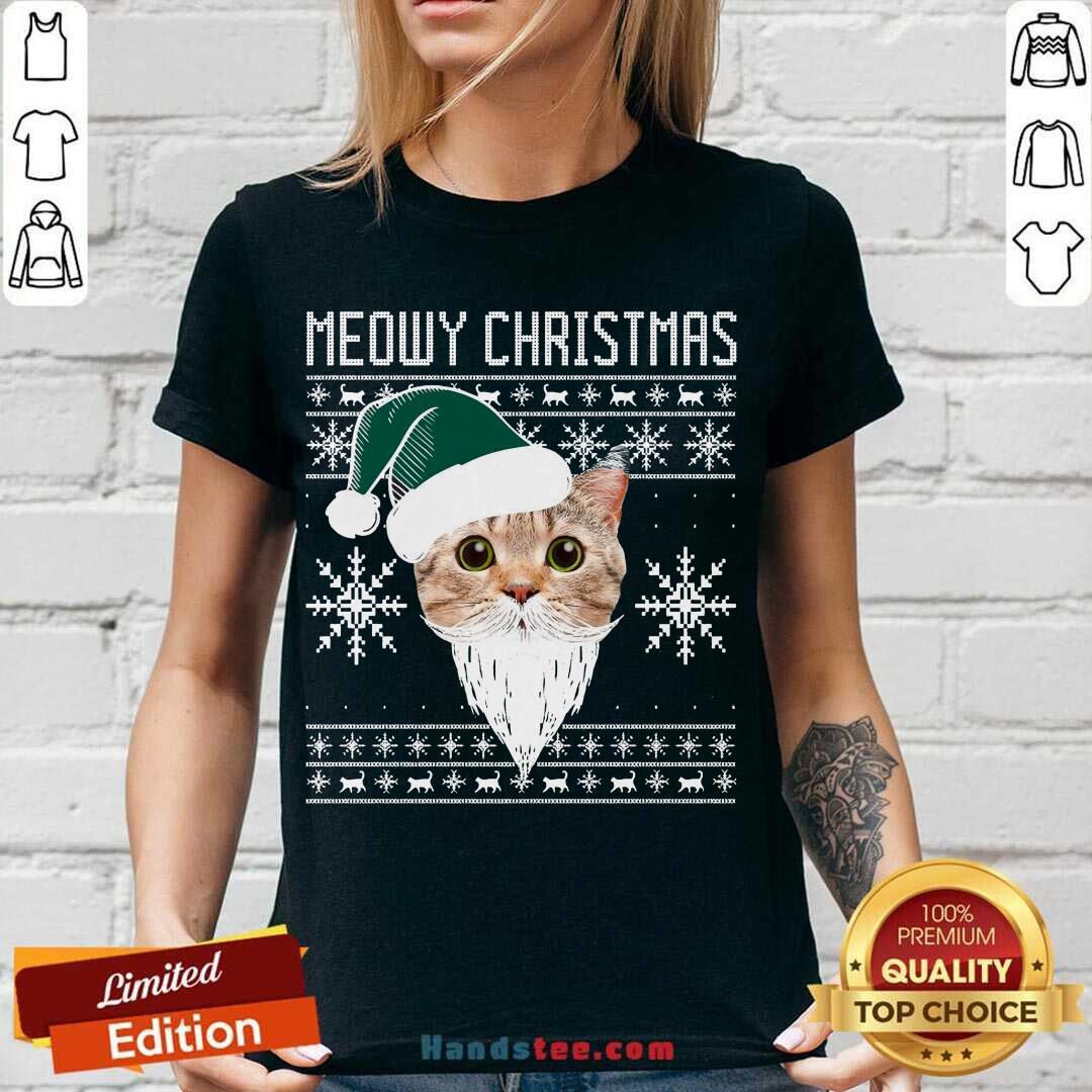 Original Meowy Christmas Santa Ugly Christmas Shirt