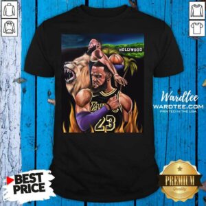 Pretty Lebron James 23 And Lion Hollywood Laker Shirt