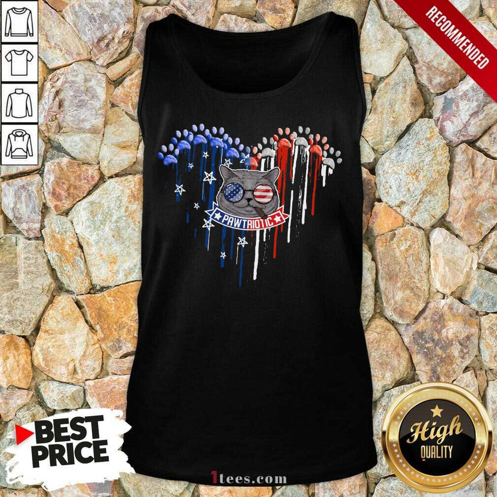 Paw Triotic 4th July USA Flag Sunglasses Cat Shirt