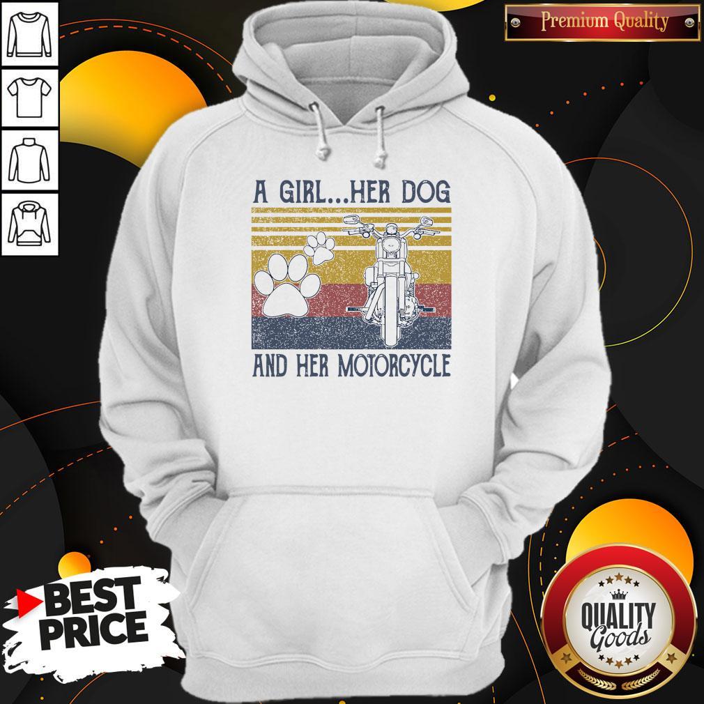 Perfect A Girl Her Dog And Her Motorcycle Vintage Shirt