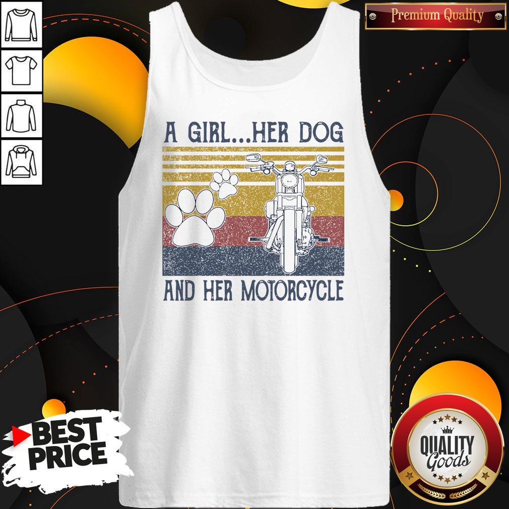Perfect A Girl Her Dog And Her Motorcycle Vintage Shirt
