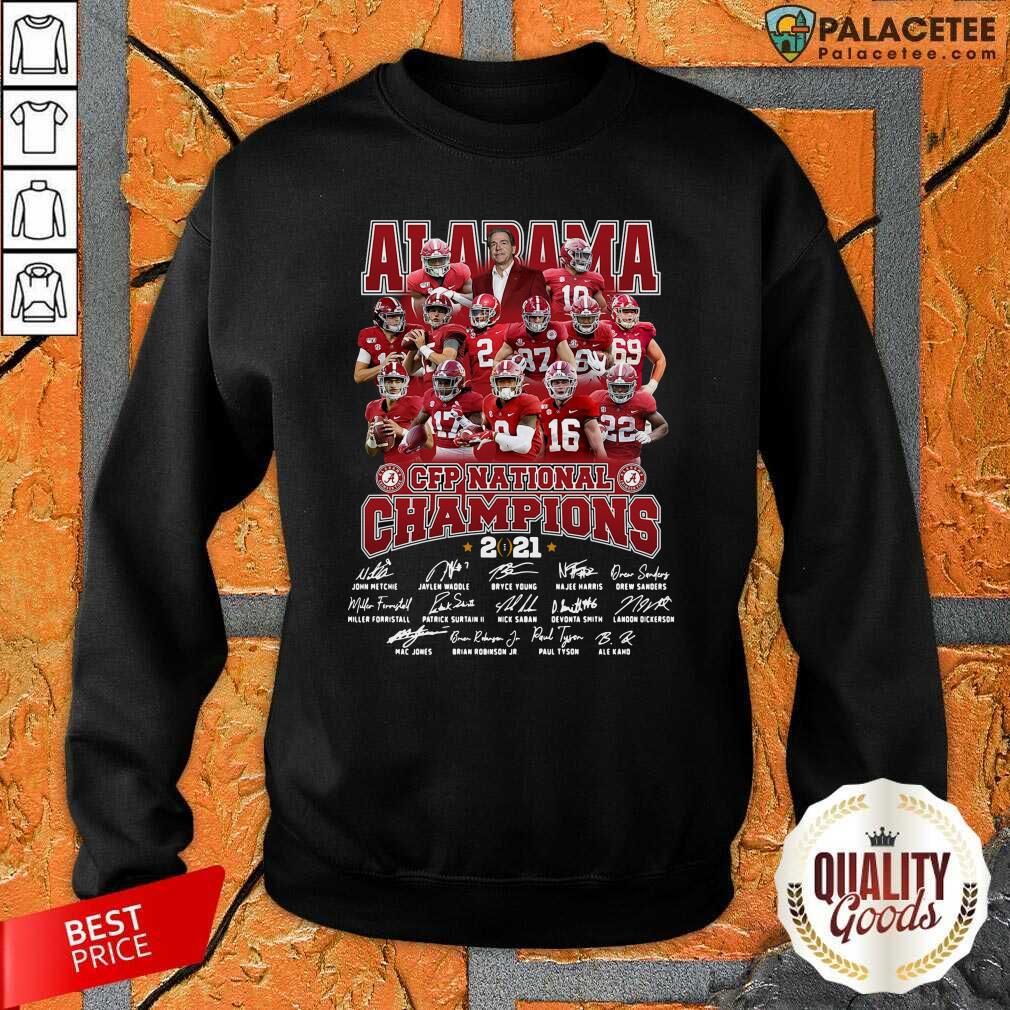 Perfect Alabama Crimson Tide CFP National Champions 2021 Signatures Shirt