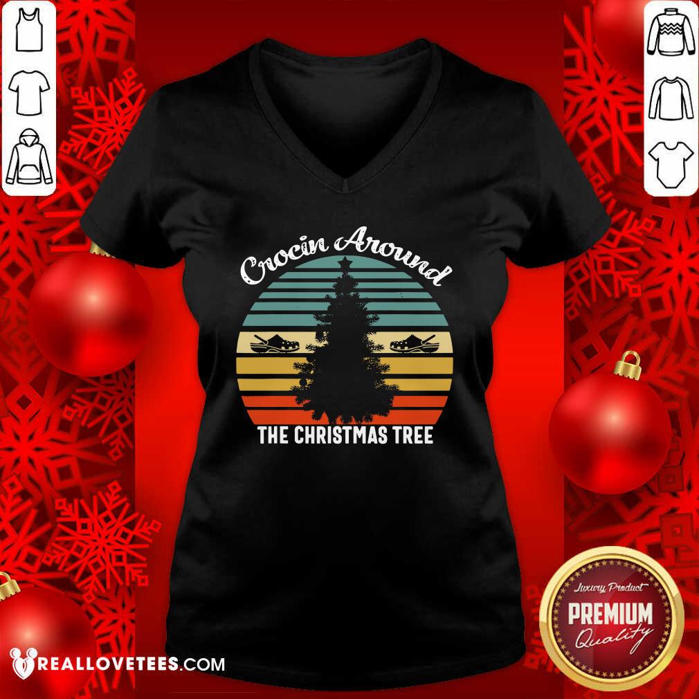 Perfect Crocin Around The Christmas Tree Xmas Vintage Retro Shirt