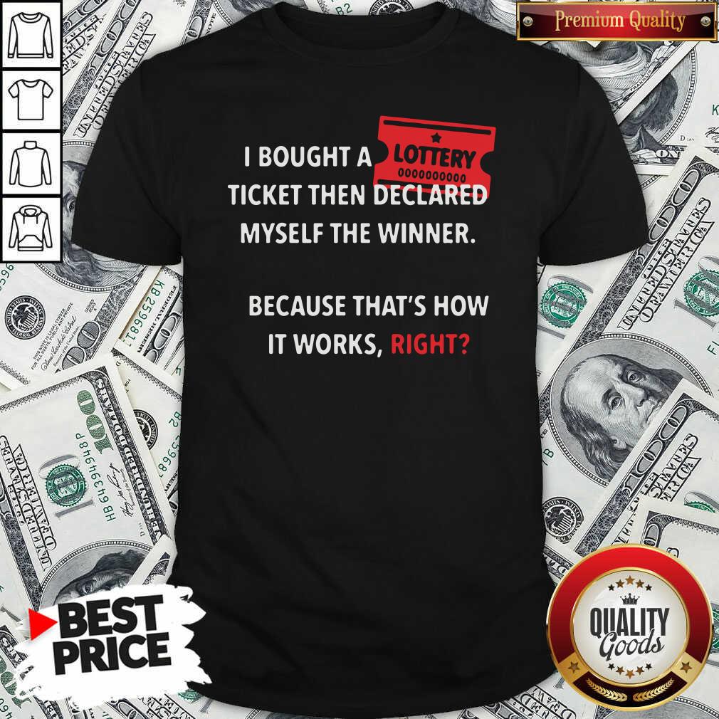 Perfect I Bought Myself A Lottery Ticket And Declared Myself The Winner Shirt