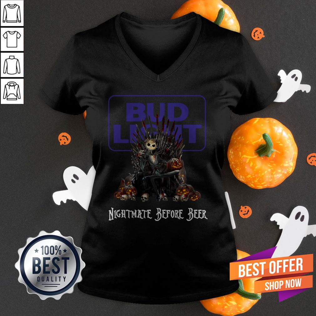 Perfect Jack Skeleton Bud Light Nightmate Before Beer Halloween Shirt
