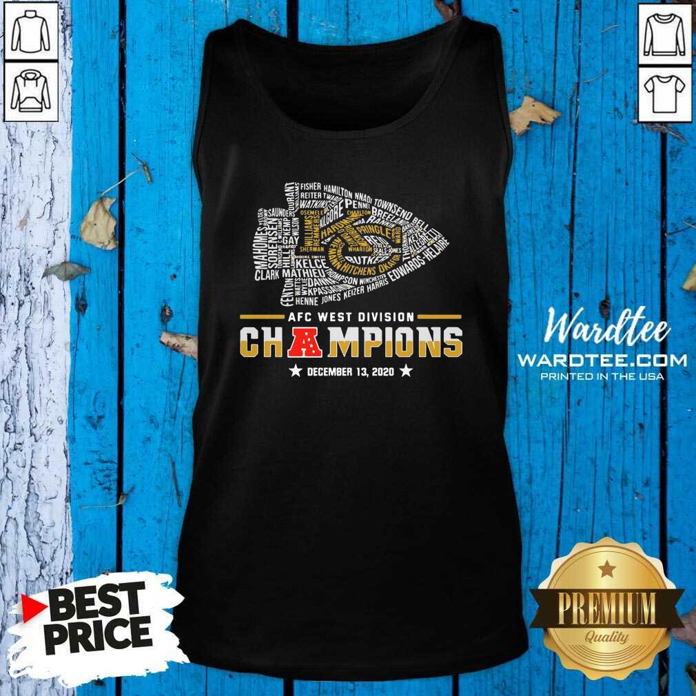 Perfect Kansas City Chiefs Afc West Division Champions December 13 2020 Shirt