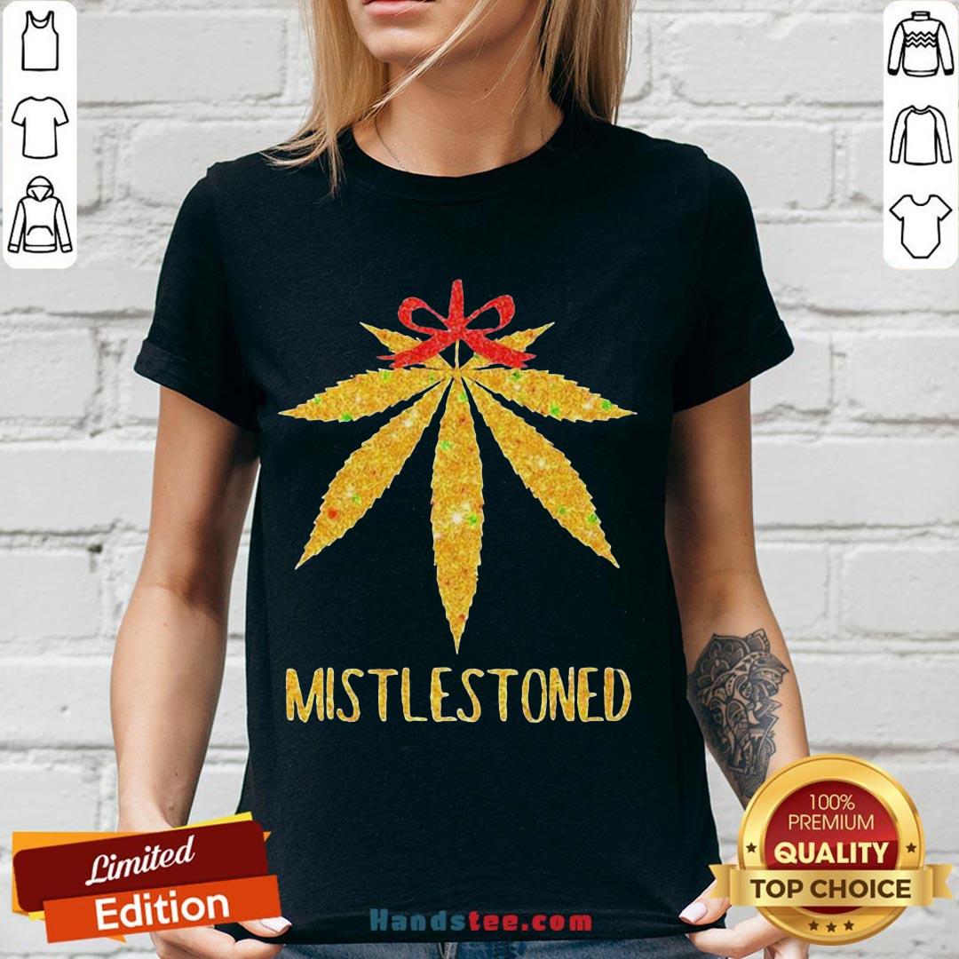 Perfect Weed Leaf Christmas Tree Mistlestoned Shirt