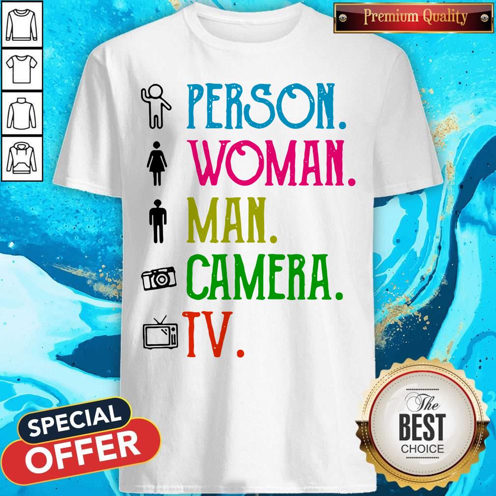 Person Woman Man Camera TV Song Shirt