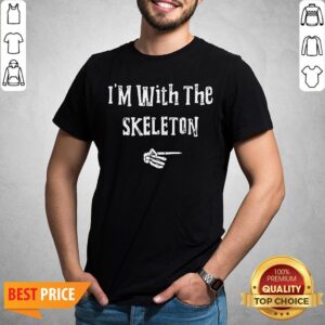 Official I’m With Skeleton Halloween Costume Funny Couples Matching Shirt