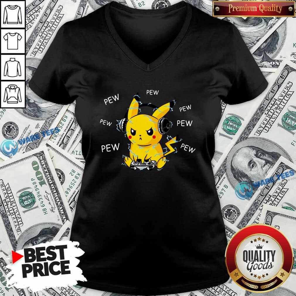 Pikachu Play Game Pew Pew Pew Shirt