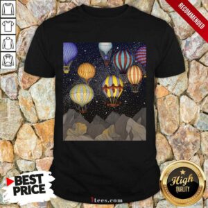 Hot Air Balloon Soaring Above Mountains Shirt