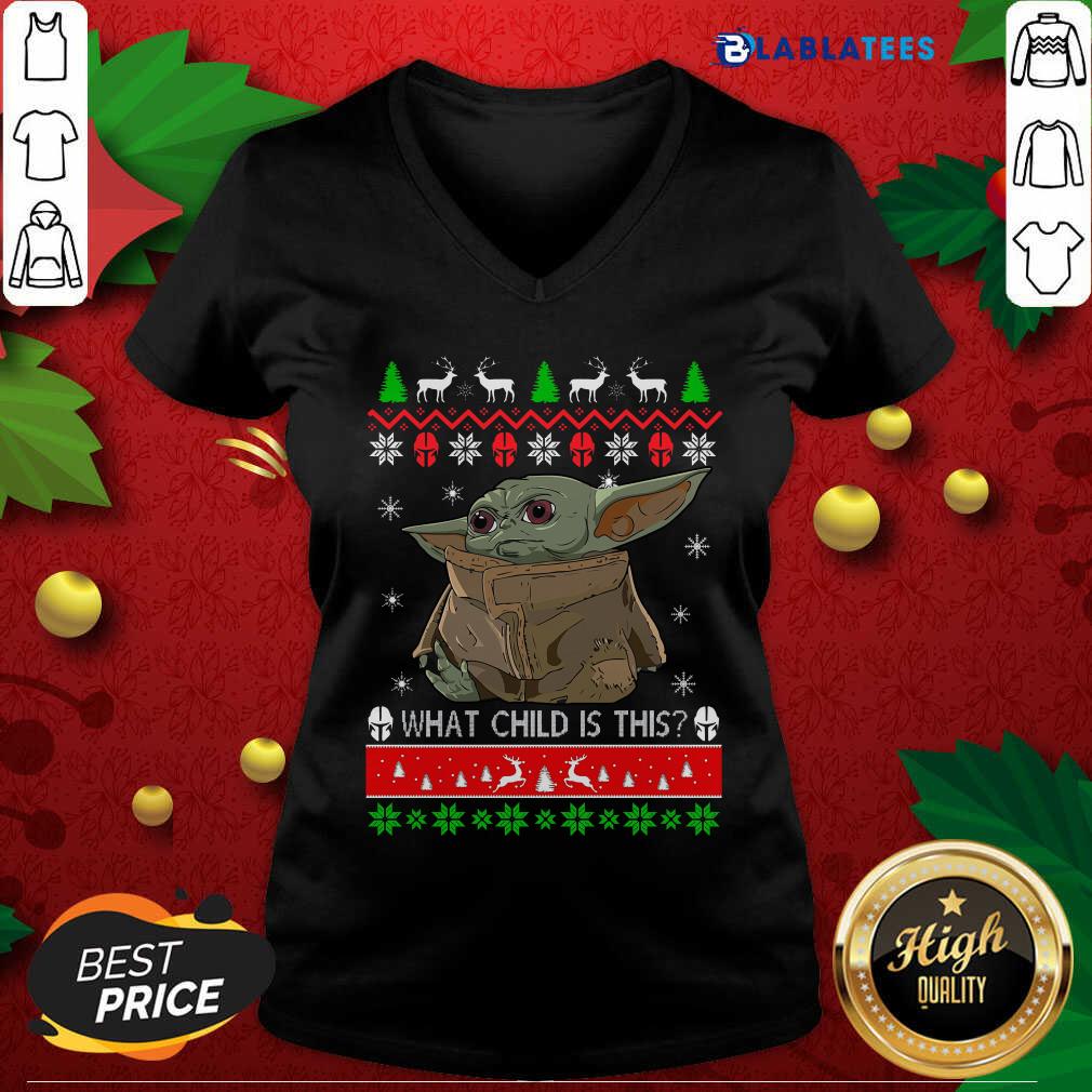 Premium 2020 What Child Is This Baby Yoda Ugly Christmas Shirt