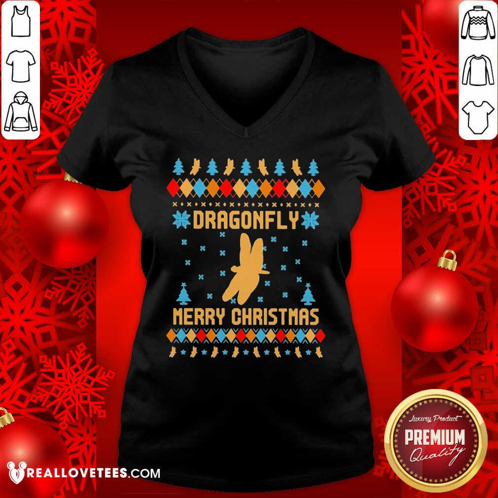 Premium Dragonfly Merry Ugly Christmas Shirt