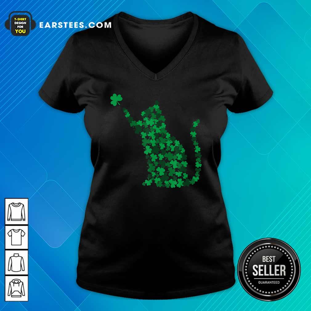 Premium Happy Saint Patricks Day Shamrock Cat Shirt