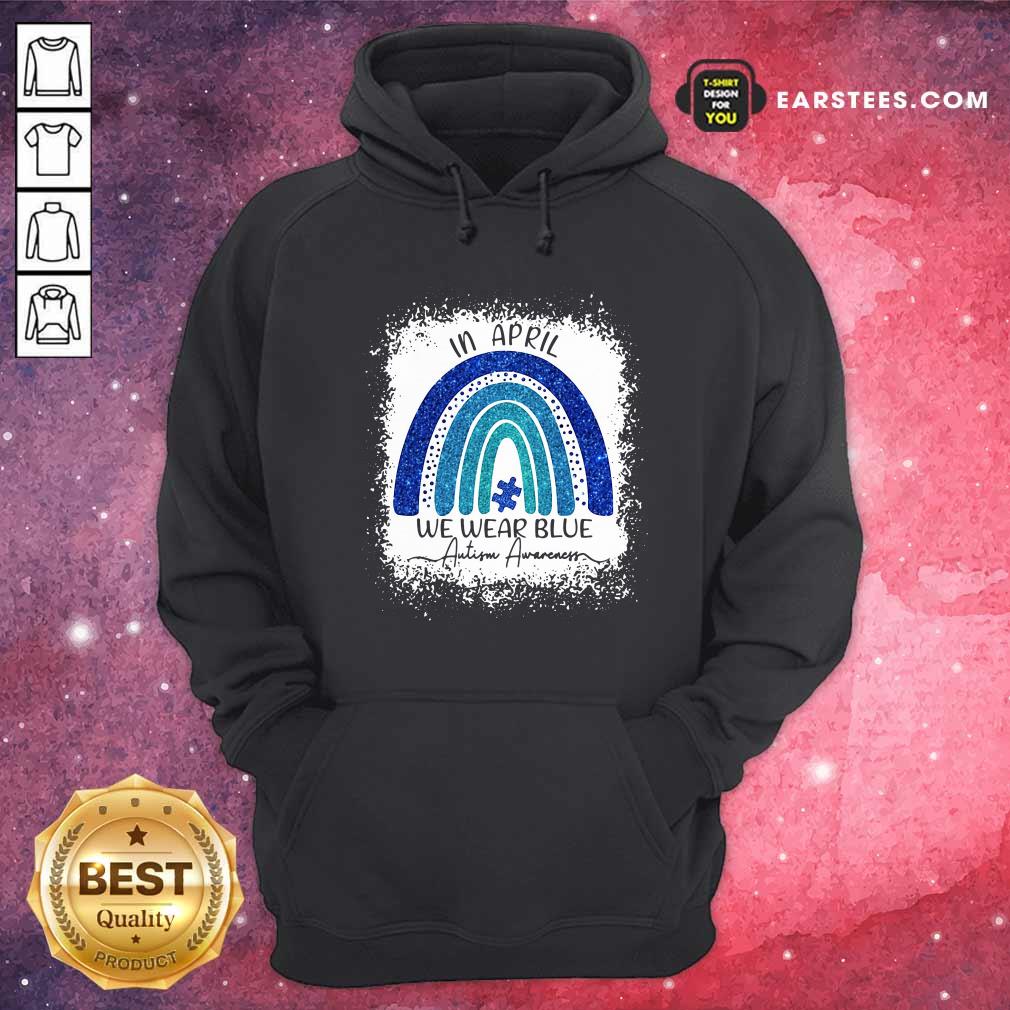 Premium In April We Wear Blue Autism Awareness Rainbow Shirt