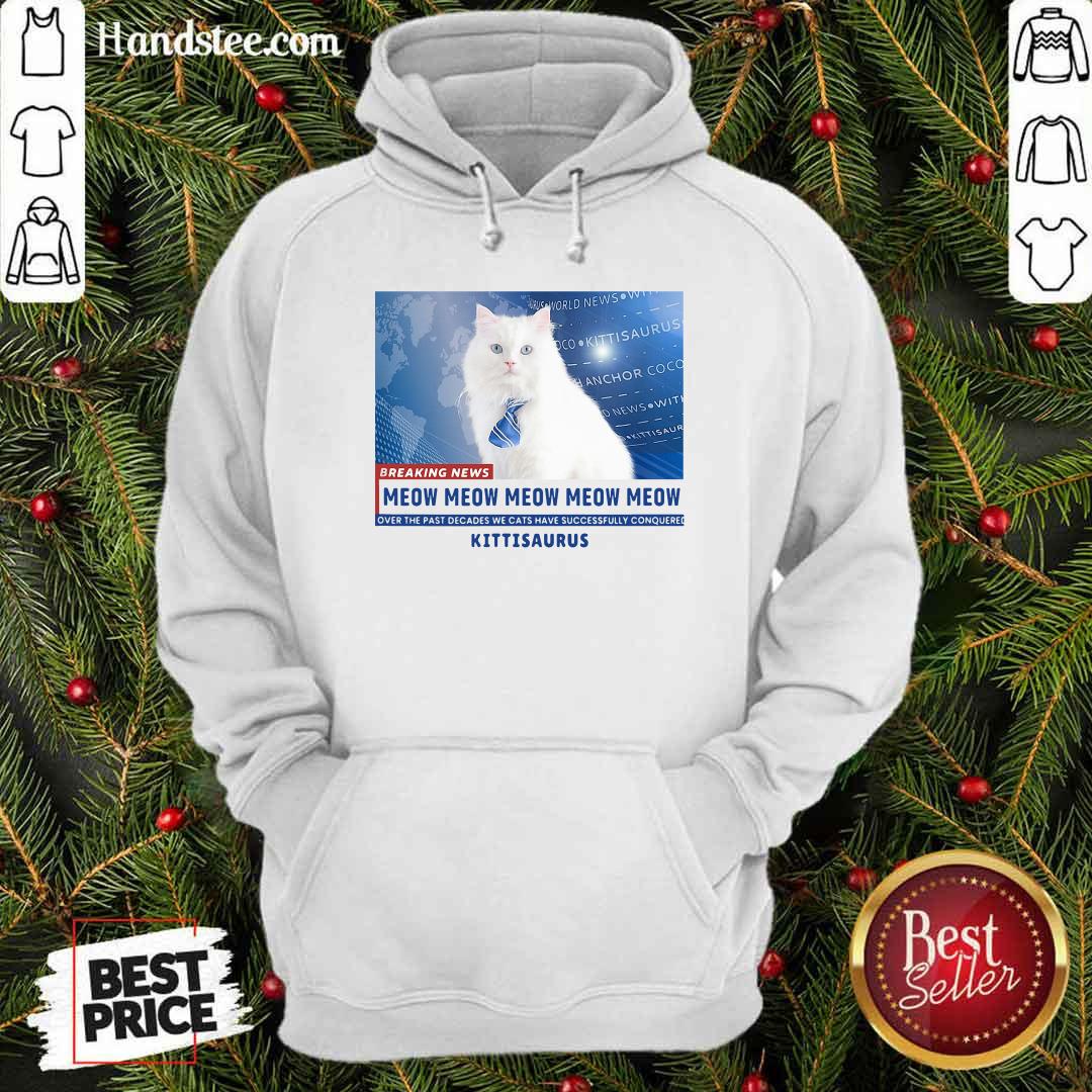 Premium Kittisaurus News Anchor CoCo Cat Shirt