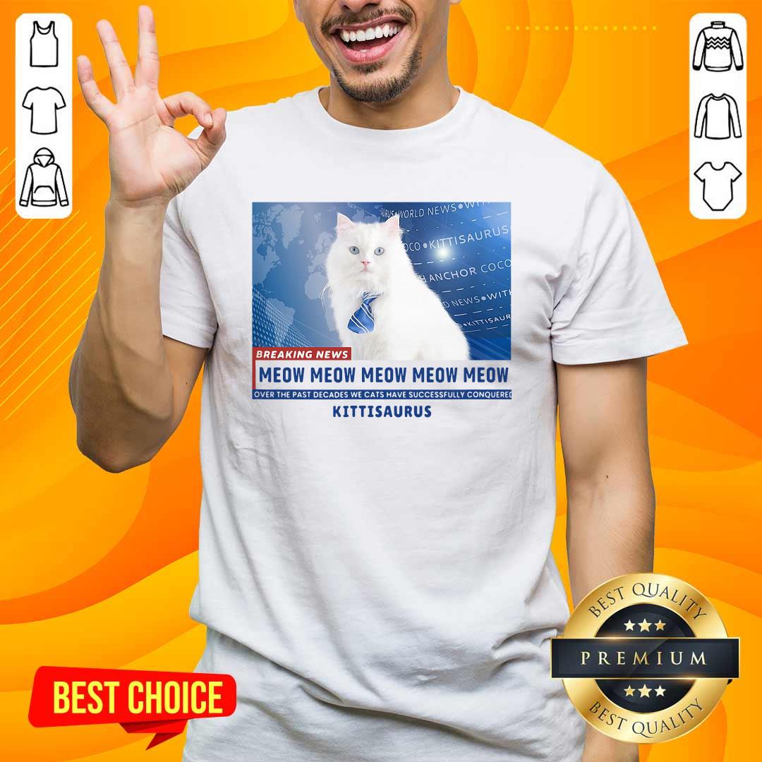 Premium Kittisaurus News Anchor CoCo Cat Shirt