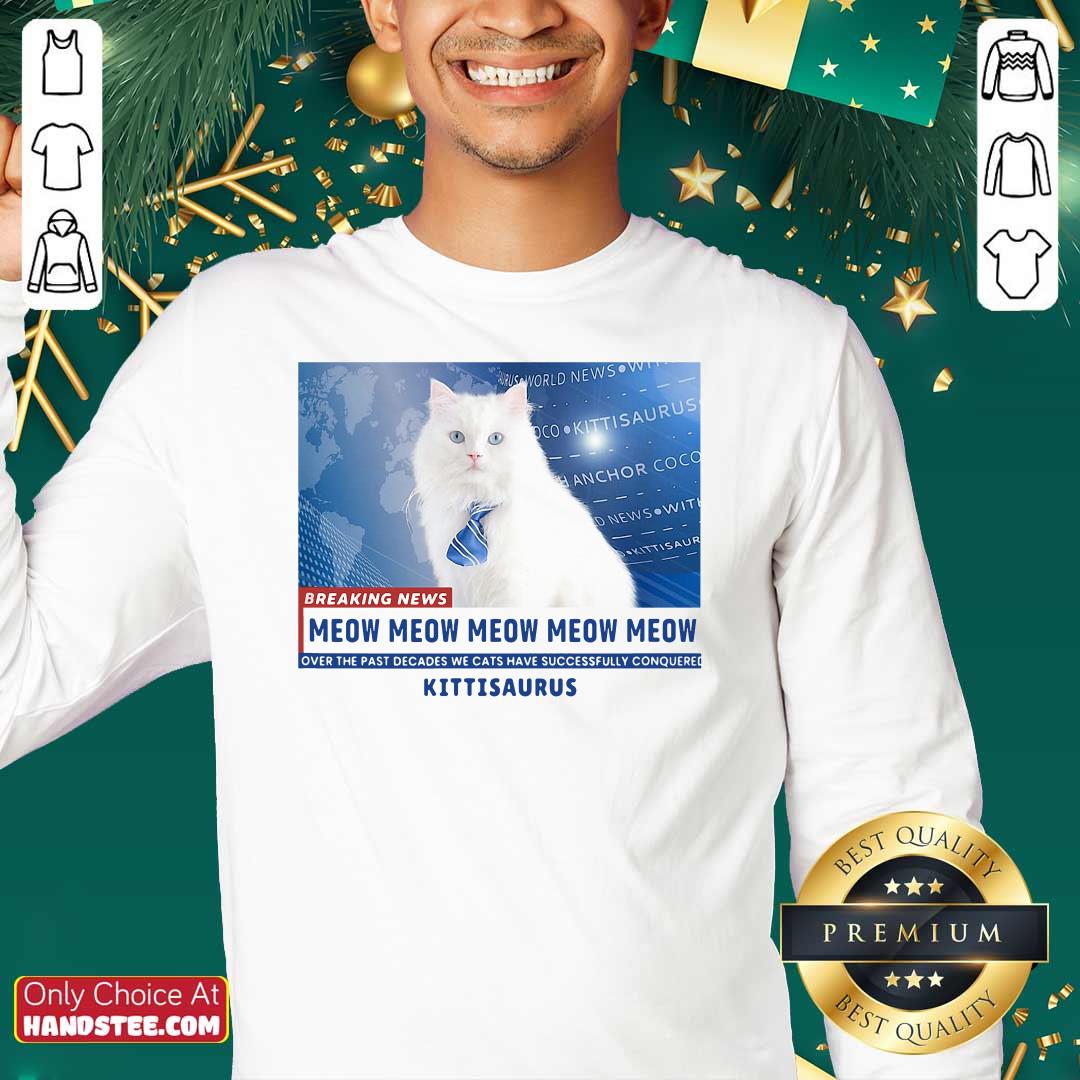 Premium Kittisaurus News Anchor CoCo Cat Shirt