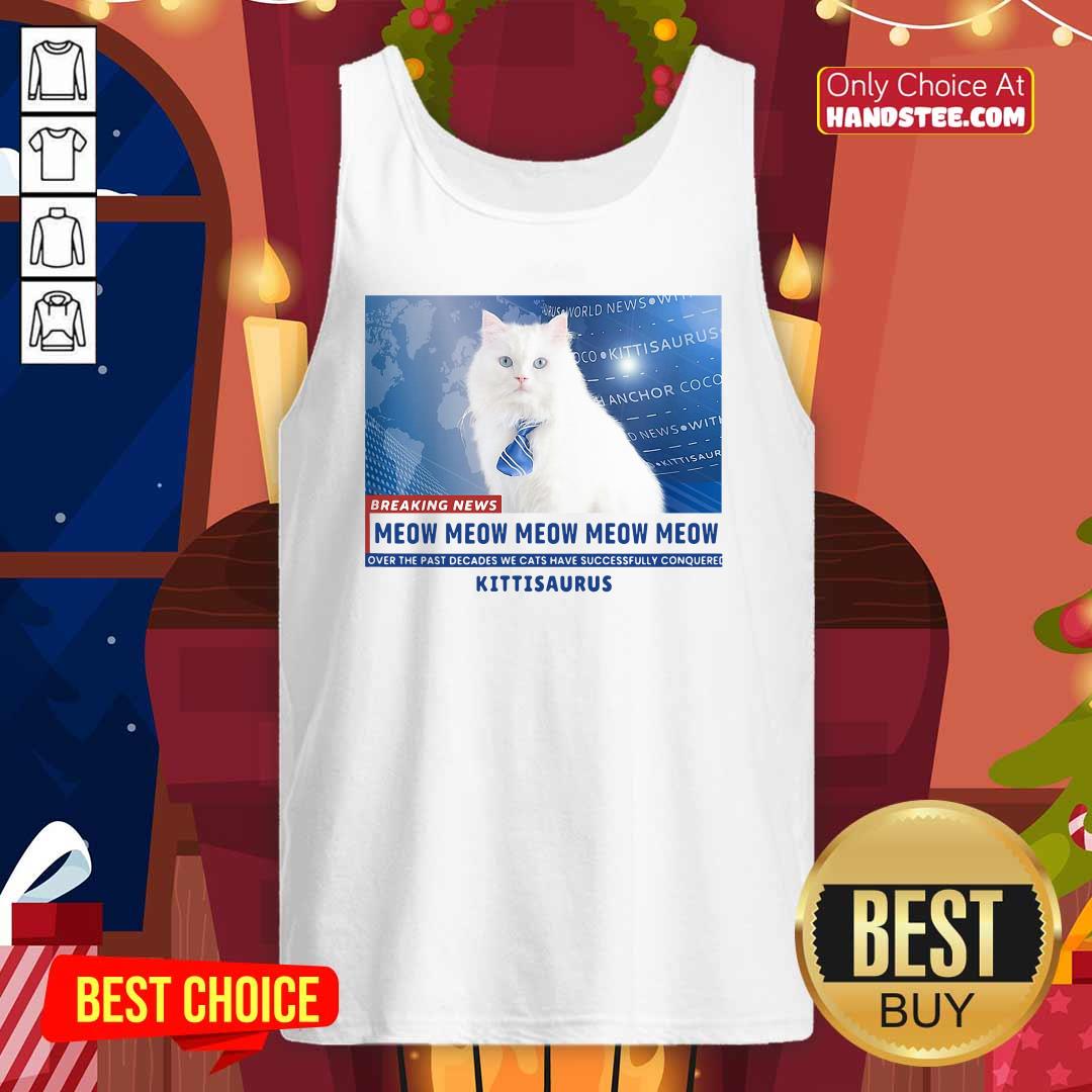 Premium Kittisaurus News Anchor CoCo Cat Shirt