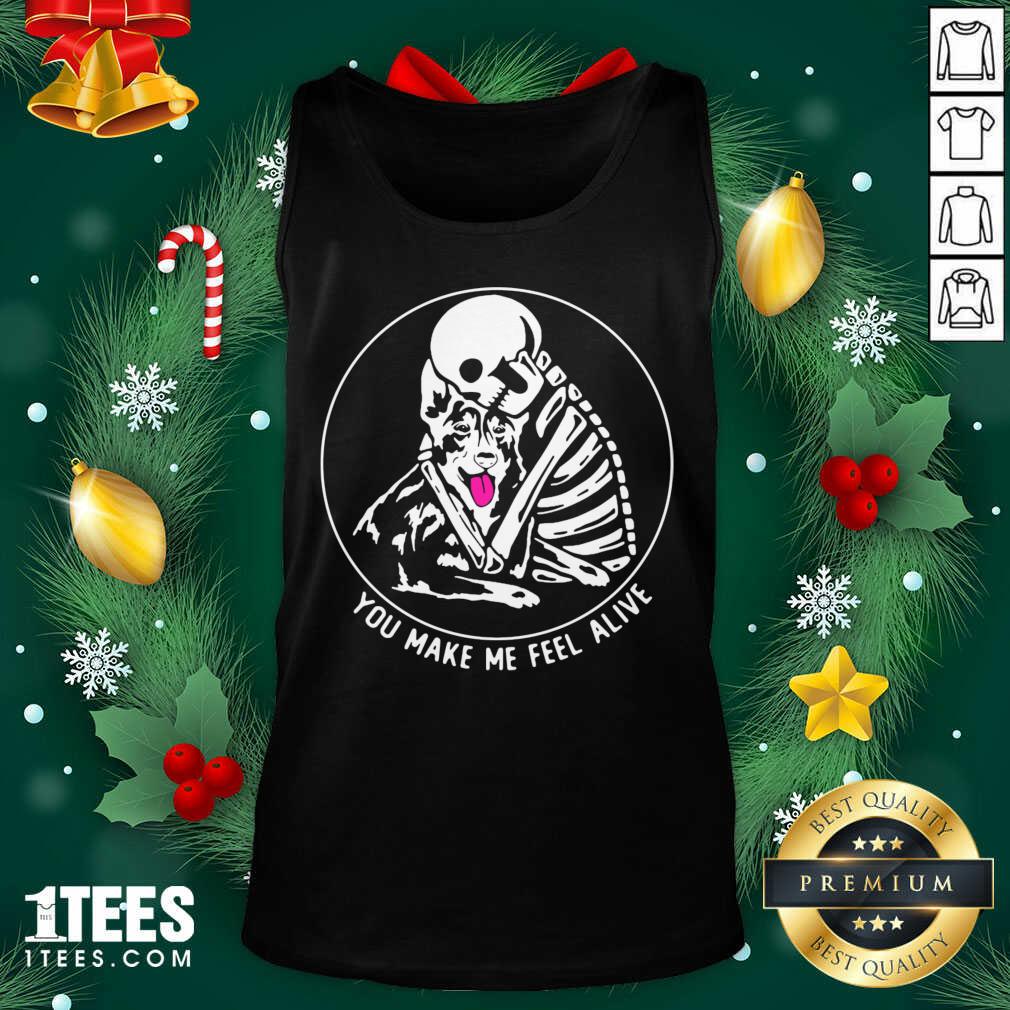 Premium Skeleton Hug German Shepherd You Make Me Feel Alive Shirt