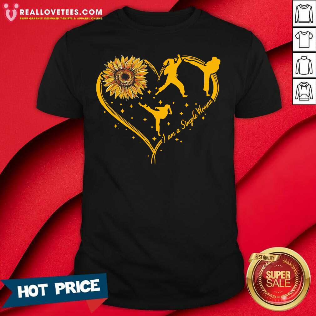 Premium Sunflower Heart I Am A Simple Woman Shirt