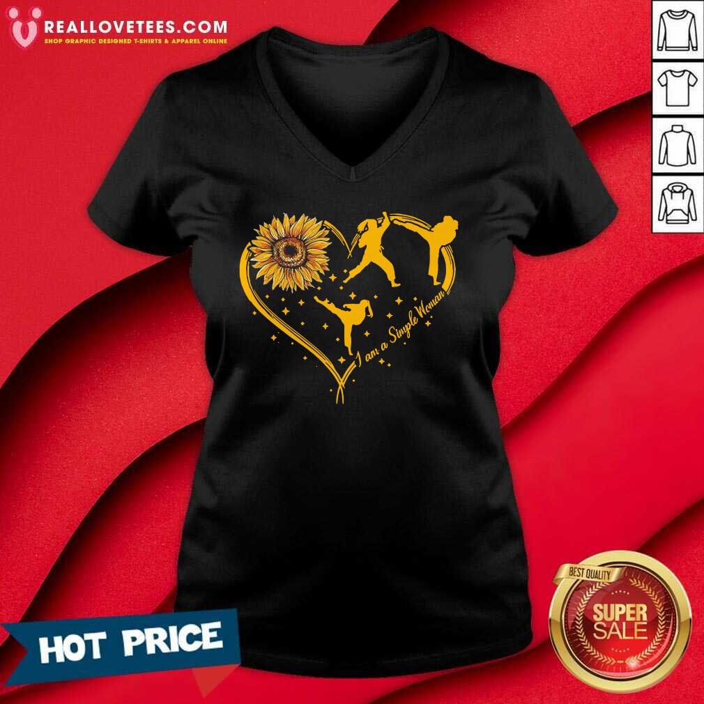 Premium Sunflower Heart I Am A Simple Woman Shirt