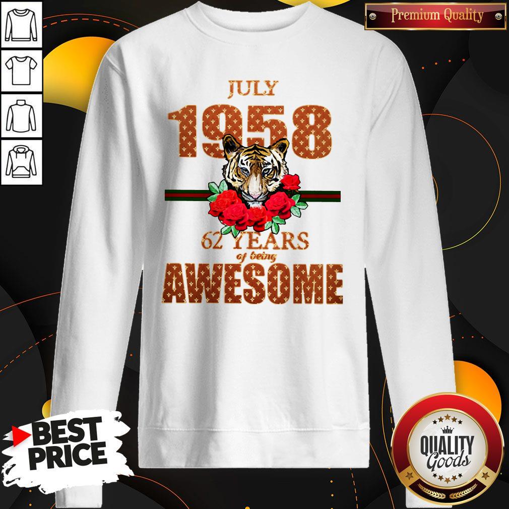 Premium Tiger July 1958 62 Years Of Being Awesome Shirt