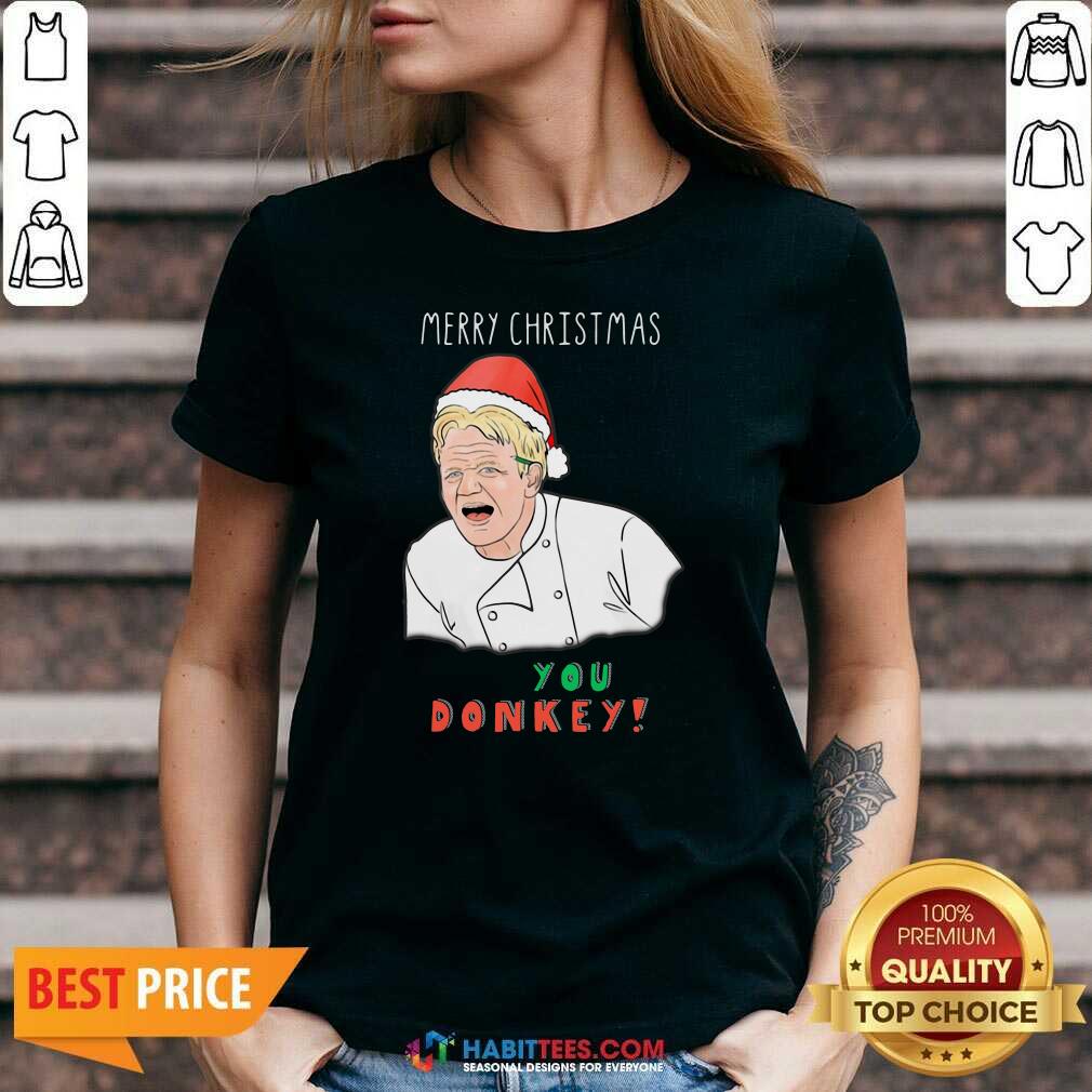 Premium You Donkey Merry Christmas Chef Shirt