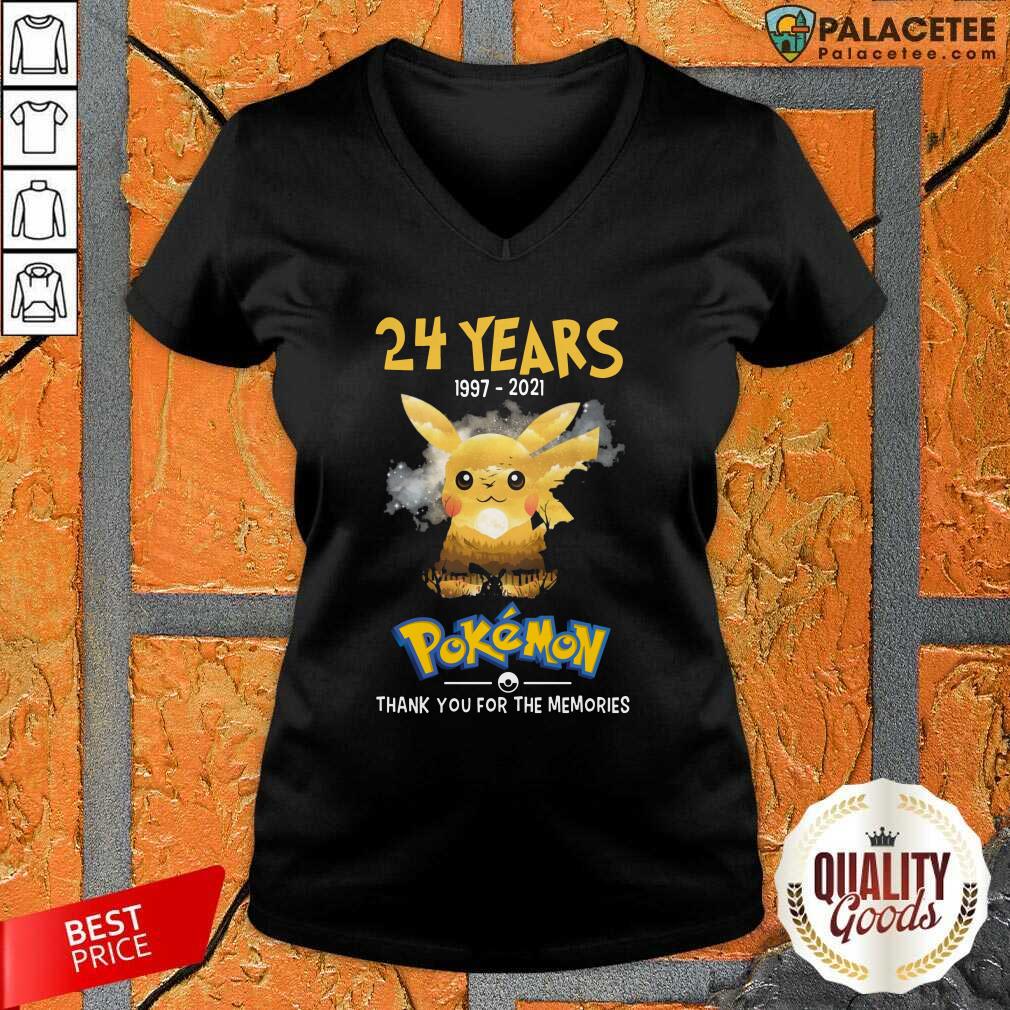 Pretty 24 Years 1997 2021 Pokemon Thank You For The Memories Shirt