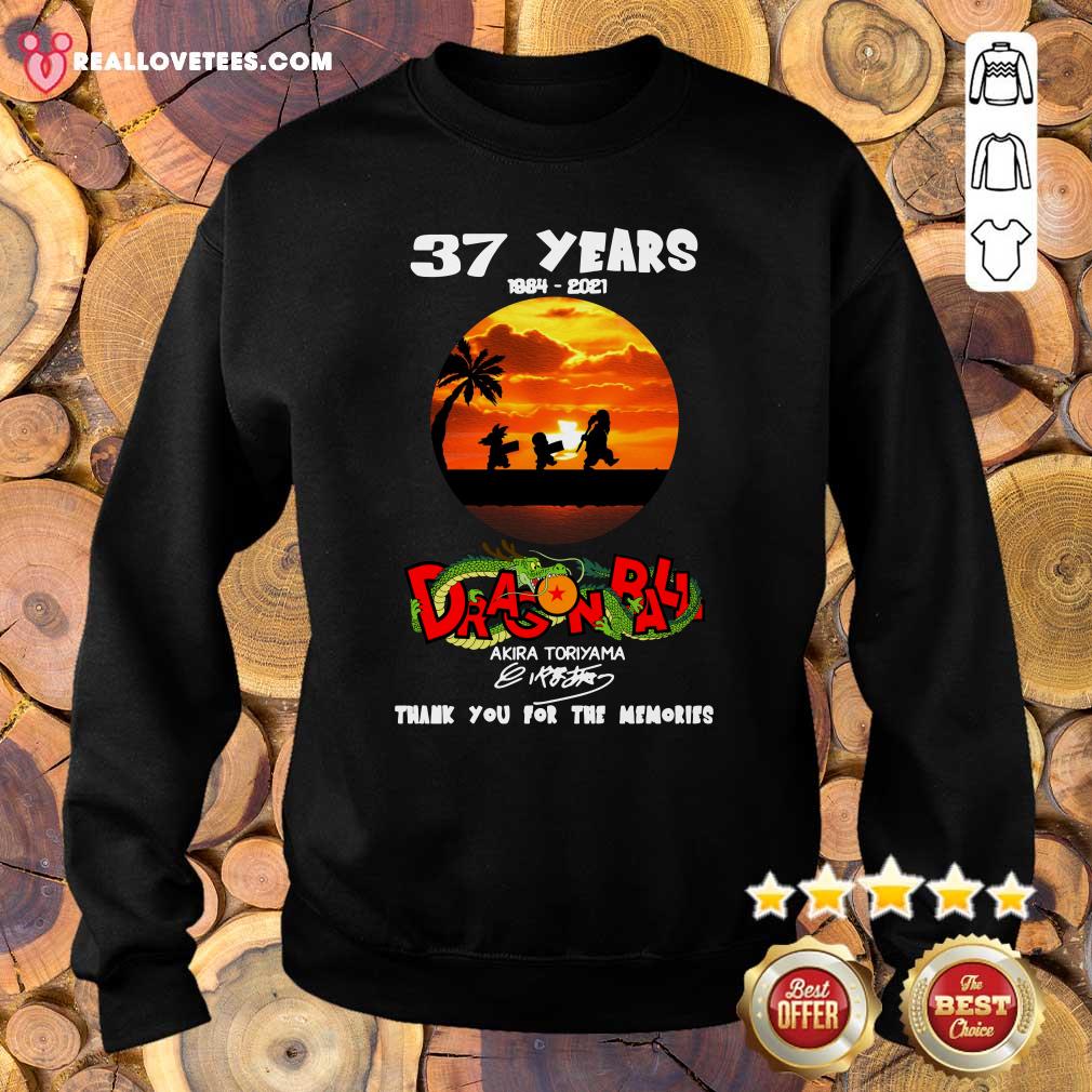 Pretty 37 Years 1984-2021 Dragon Ball Akira Toriyama Signature Shirt