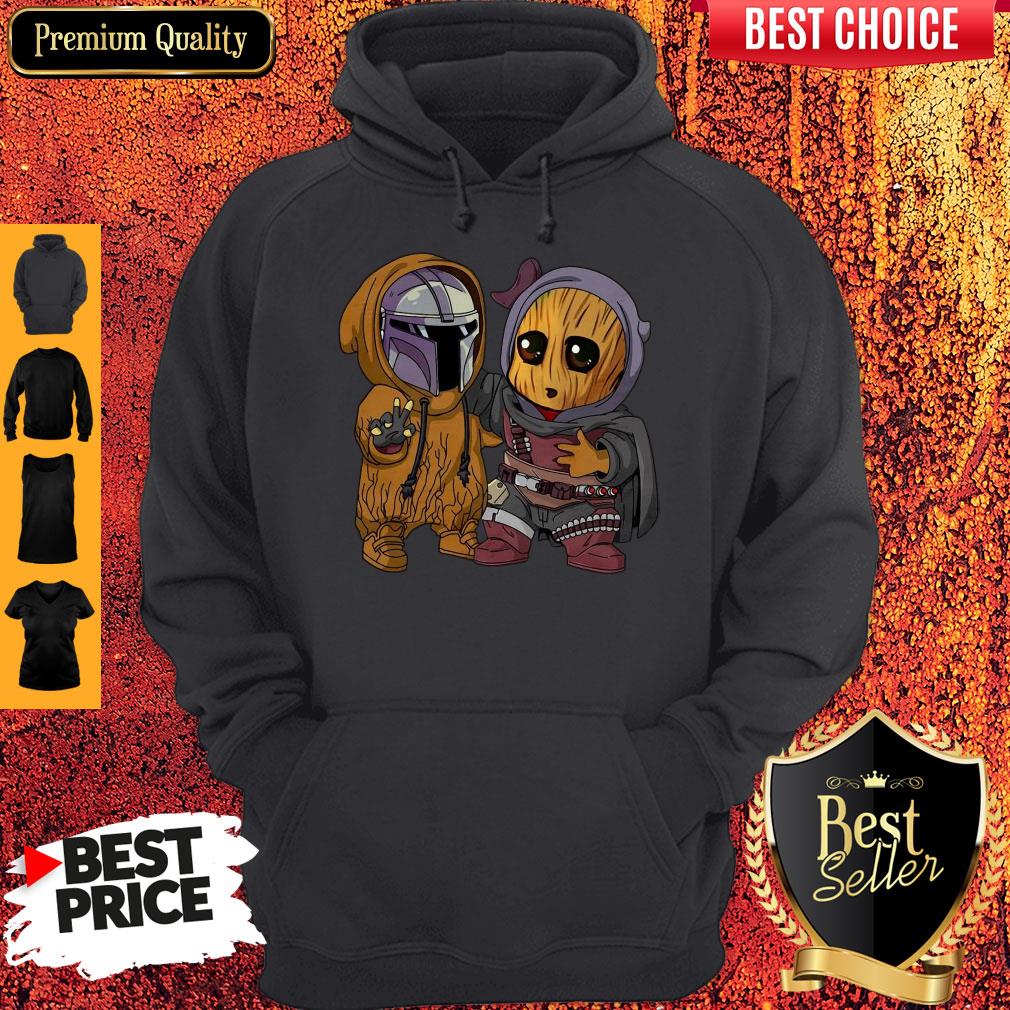 Pretty Baby Boba Fett And Baby Groot Shirt