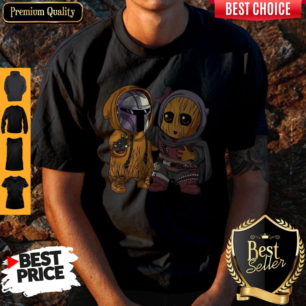 Pretty Baby Boba Fett And Baby Groot Shirt
