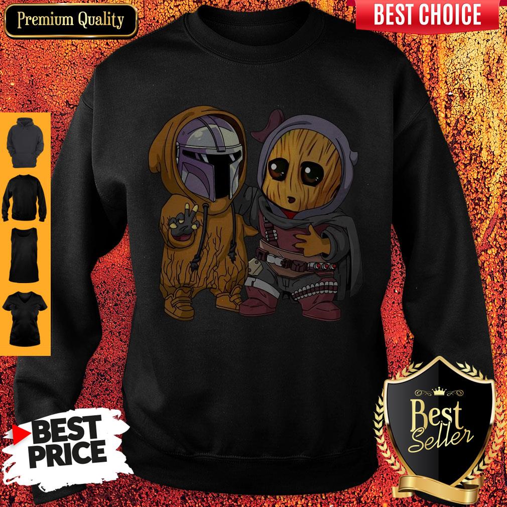 Pretty Baby Boba Fett And Baby Groot Shirt