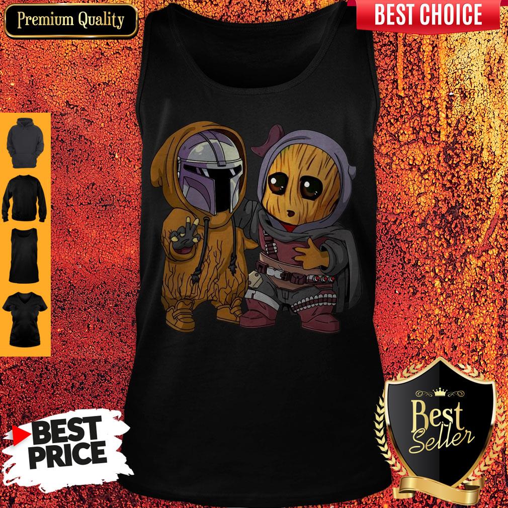Pretty Baby Boba Fett And Baby Groot Shirt
