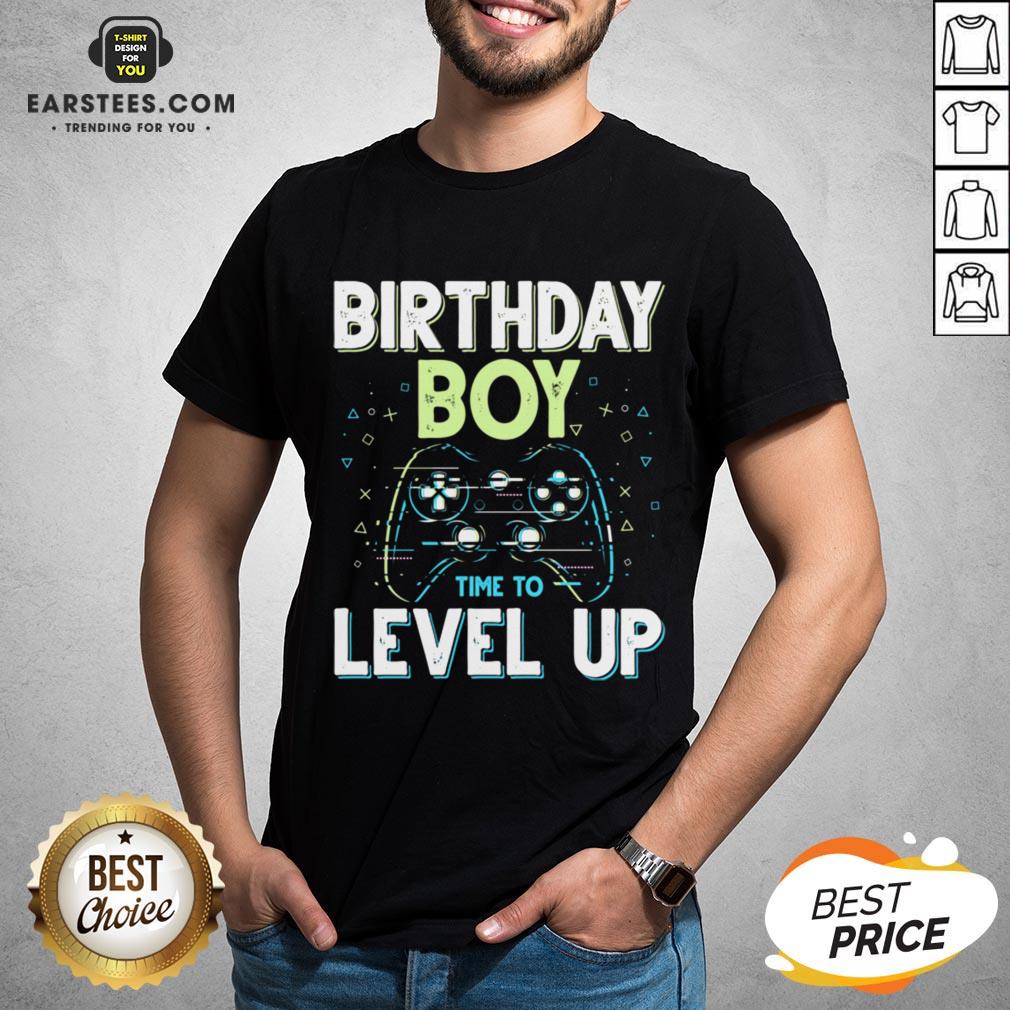 Pretty Birthday Boy Time To Level Up Video Game Birthday Boys Shirt