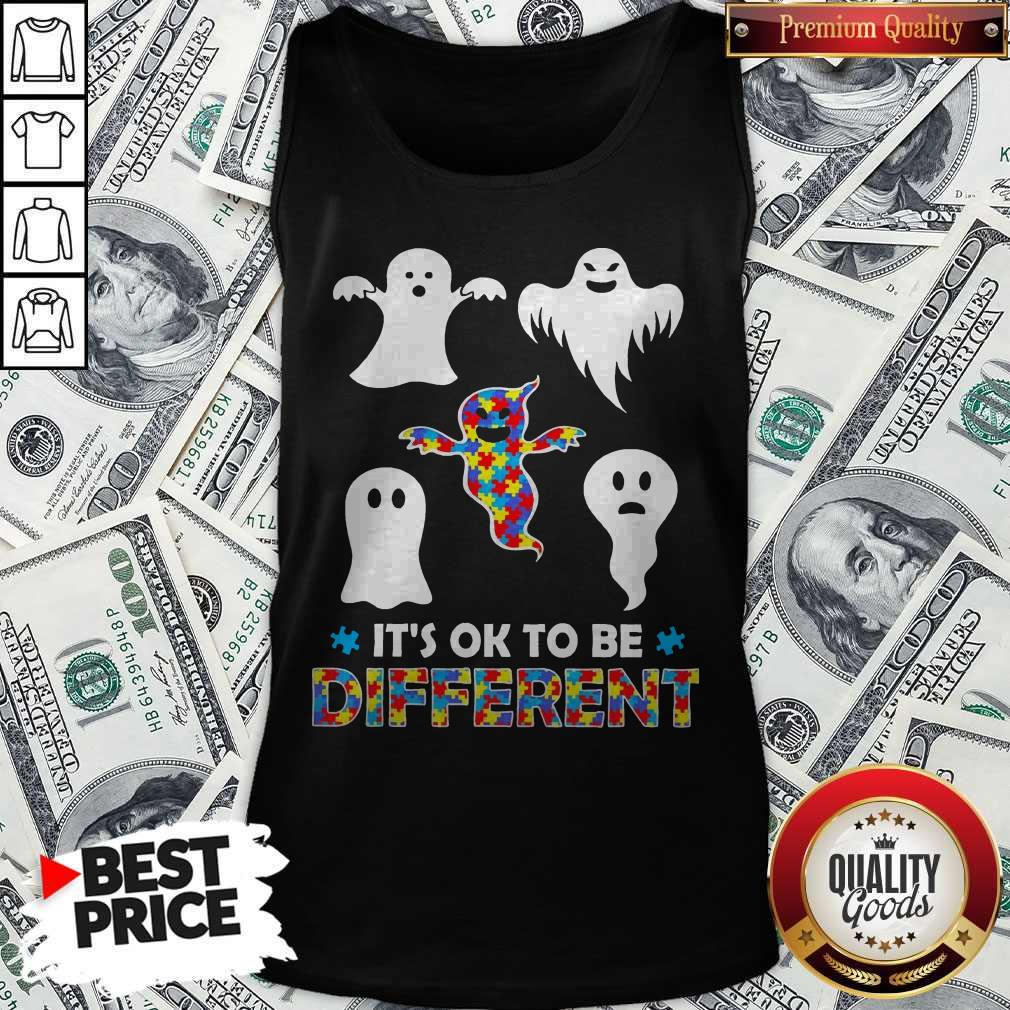 Pretty Halloween Autism Awareness Boo Ghosh It’s Ok To Be Different Shirt