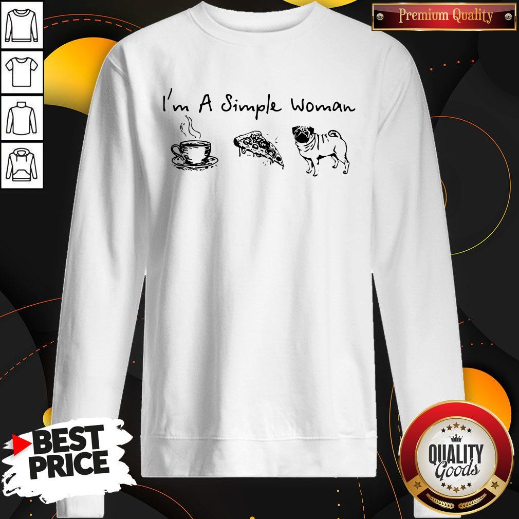 Pretty I’m A Simple Woman Tea Pizza Pug T-Shirt