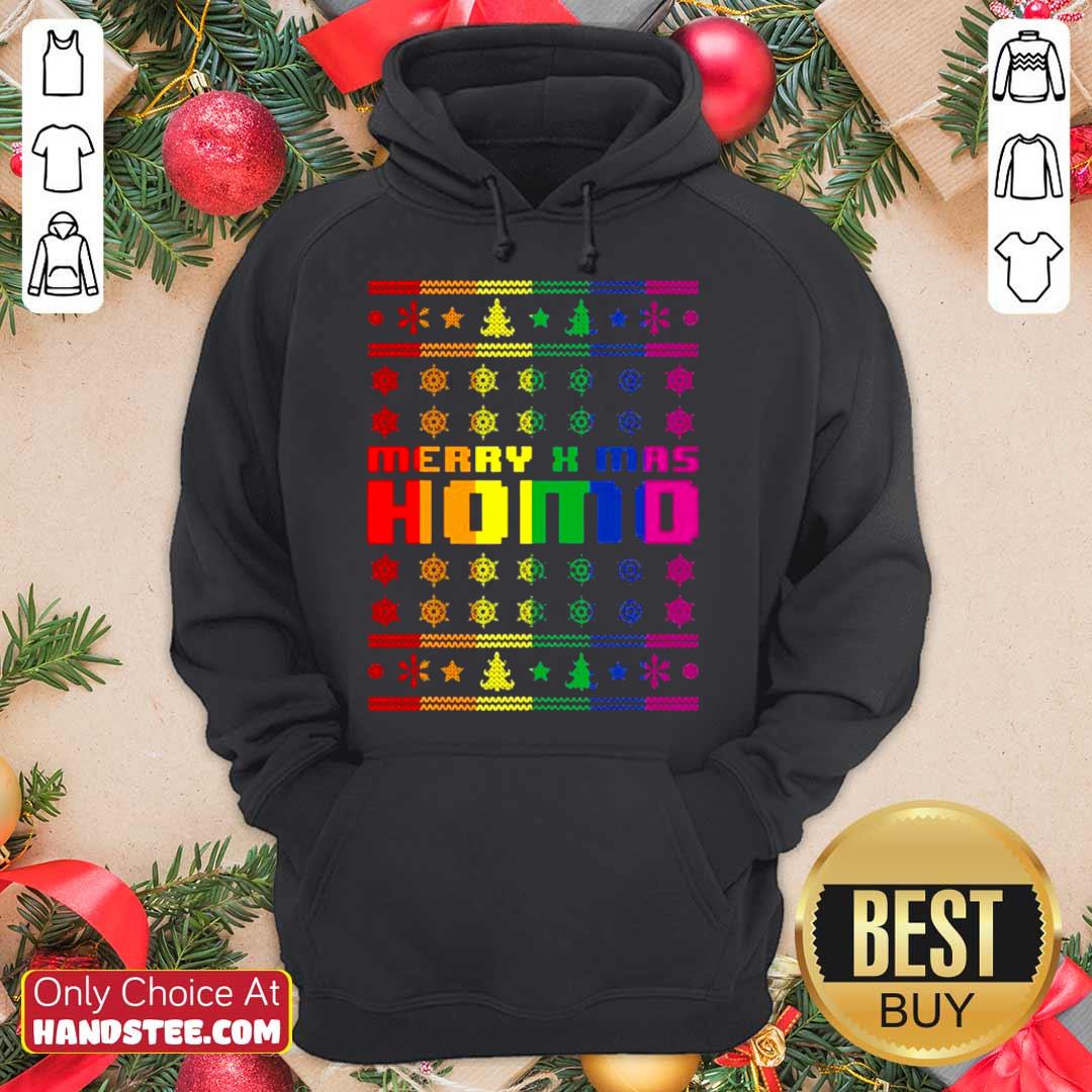 Pretty Merry X Mas Homo Rainbow Color Bisexual Homosexual Pride Shirt