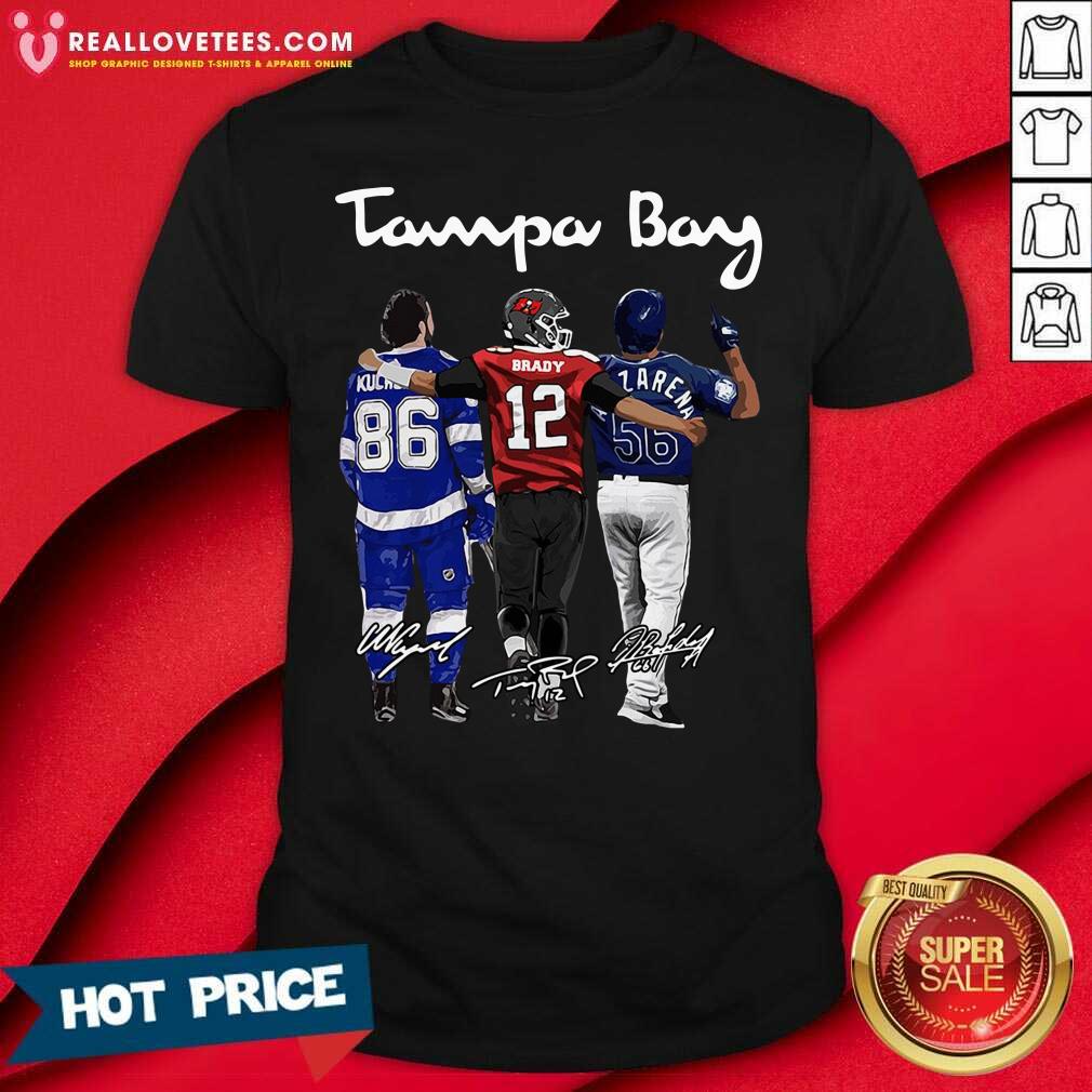 Pro Tampa Bay Nikita Kucherov Tom Brady Randy Arozarena Signatures Shirt